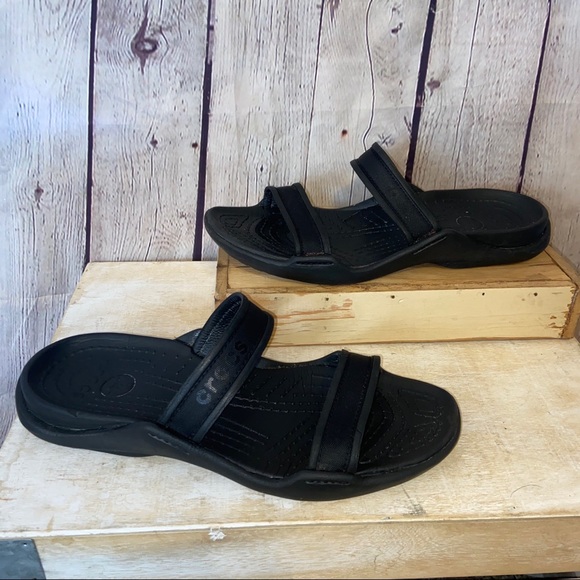CROCS Shoes - Crocs Black Cleo Sandals—8